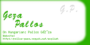 geza pallos business card